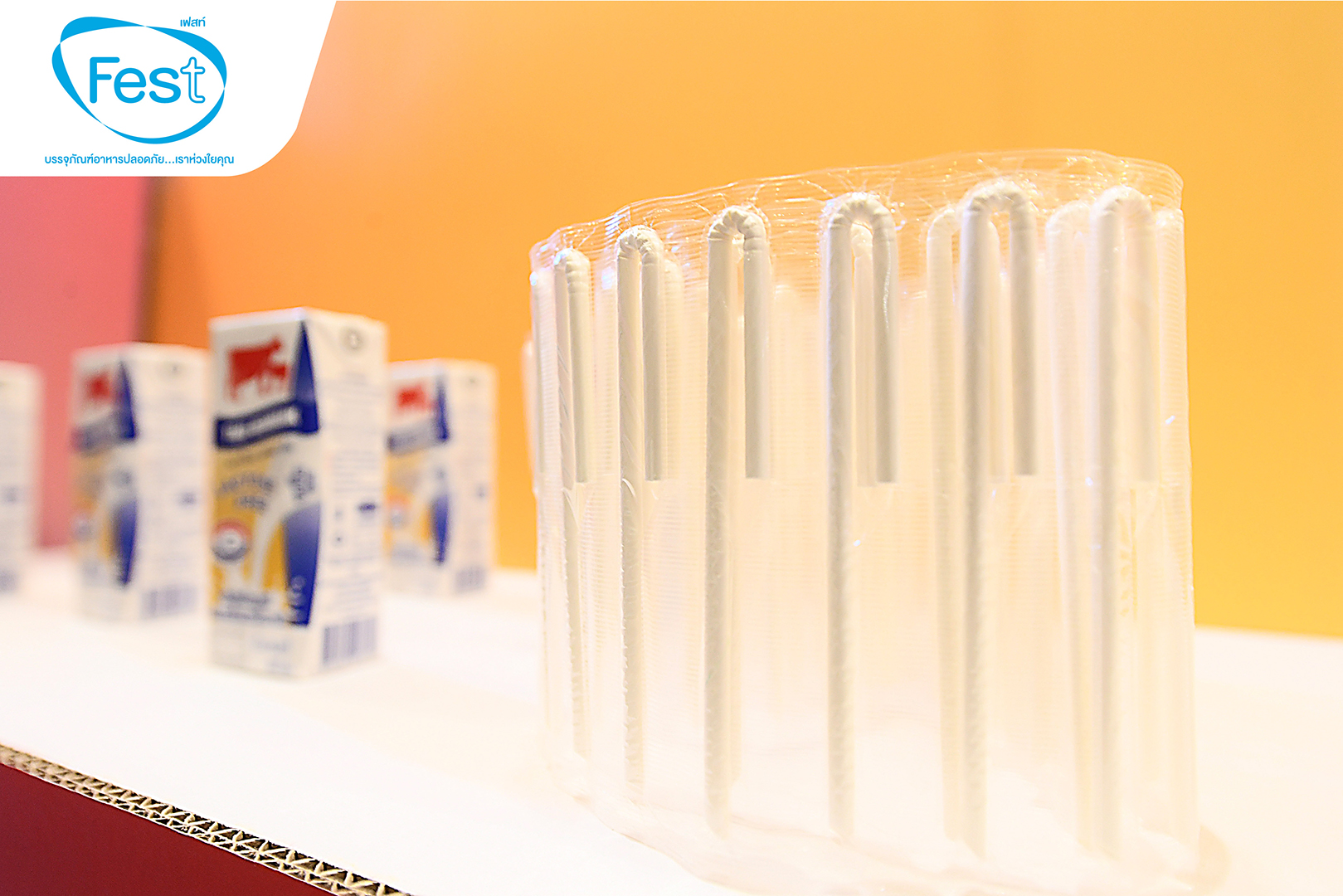 Fest paper straws from SCGP are selected by Thai-Denmark, the first UHT milk  that uses Paper Straws from Thai manufacturer for better and more sustainable environment